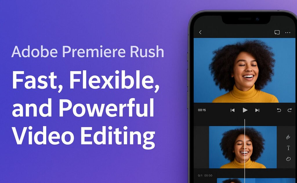 Adobe Premiere Rush, video editing software, fast video editing, flexible video editor, powerful editing tool